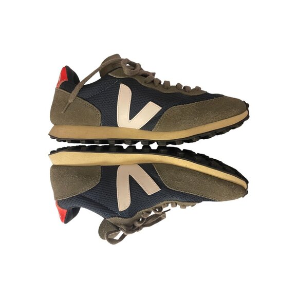 Veja Khaki and Navy Sneakers - Picture 5 of 12